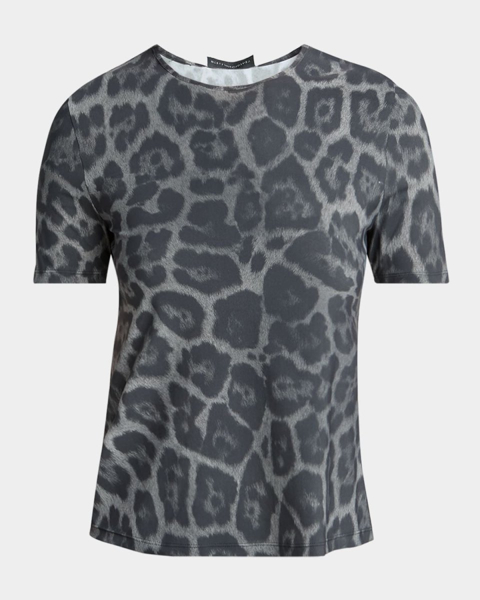 Leopard Print Short-Sleeve Top